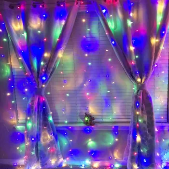 Украса венец завеса 3мх3м приказни светлини, коледни светлини закрит венец led светлина венец led коледна украса на дома
