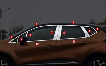 Украса на прозорци на коли от неръждаема стомана инв Chorme автоаксесоари за Renault Captur