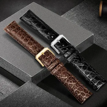 Универсален автентичен американски каишка за часовник от крокодилска кожа с 2 обков обтегач ремък за часовници от кожа на алигатор 14 16 mm 18 20 mm 22мм