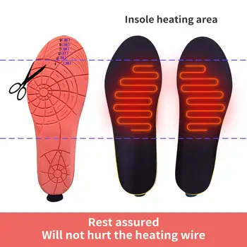 Унисекс USB зареждане на електрически отопляеми и стелки за обувки през зимата по-топли краката на отопление стелки ботуши акумулаторна нагревател подложки на стъпалата
