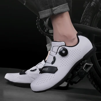 Унисекс велосипедна обувки красовки мъжете пътен под наем маратонки високо качество дамски велосипедна обувки нескользящая двойка пътен под наем обувки 36-44