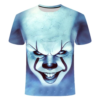 Филм на ужасите It Penny Wise clown series 3D printing casual T-shirt мъжете и жените хип-хоп градинска облекло Мъжка тениска