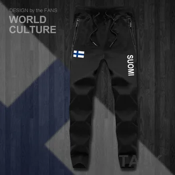 Финландия-FIN FI Финландия Finnish Фин FI мъжки панталони пътеки гащеризон спортни панталони песен пот фитнес руно тактическа ежедневни нация