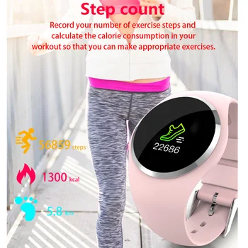 Фитнес умни часовници жени монитор на сърдечната честота, кръвното налягане бягане спортни часовници за жени Smartwatch APP подкрепа за Android и IOS
