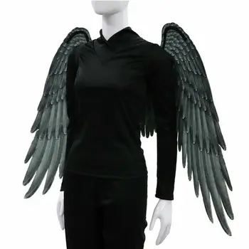 Хелоуин 3D Крилата на Ангела на Марди Грас парти cosplay крила за деца, възрастни големи големи черни криле на Дявола костюм за Коледен подарък