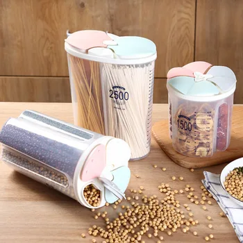 Херметична Пластмасова Опаковка Люспи Кутия За Съхранение На Кухненски Хранително Зърно Контейнер За Ориз Добра Кухня Кутия За Съхранение На Ориз Съхранение На Зърно Брашно