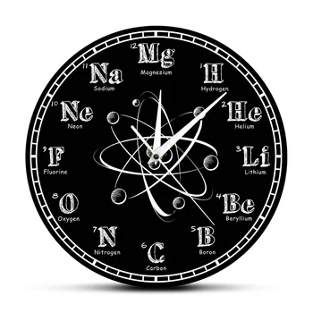 Химически символи стенни часовници Периодичната таблица на черна дъска стенни часовници учител по химия модерните стенни часовници изкуството на стената в класната стая декор