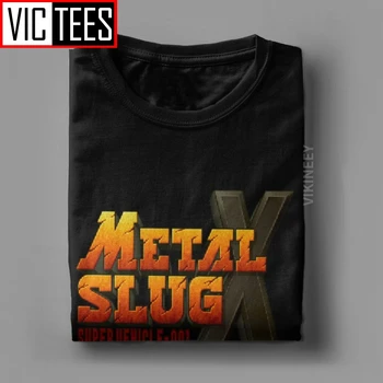 Хумористичен metal Slug X тениска за мъже O врата памук тениска ретро класически Гео пистолет играта подарък за Рожден Ден