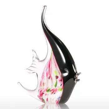 Цвете-като цветни стъклени тропически риби модел подарък стъкло украшение фигурки на животни, ръчно изработени начало стая украса многоцветен