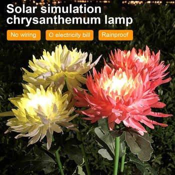 Цветя LED-тревата-соларни лампи рапица Хризантема IP66 600MAH двор тревата пътека сватбени коледни светлини открит 2020
