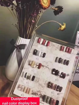 Цвят на ноктите табло акрилни съвети за нокти поставка за съхранение на професионален прахоустойчив Nail Art Shop Display Box Нокти Tips Storage
