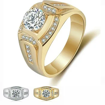 Циркон диаманти, скъпоценни камъни пръстени за мъже 14 K бяло злато сребърен цвят бижута bague мъжки подарък парти мода sizes789, 10, 11, 12