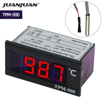 Цифров регулатор на температурата, TPM-900 Температура Panel Meter със сензор термостат контролер, датчик за температура на метър 220V