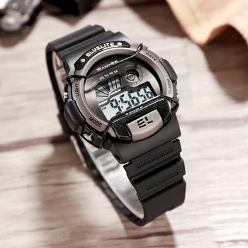 Часовници Мъжки водоустойчив Модни за почивка водоустойчиви спортни S часовник черен пластмасов каишка удароустойчив Relogio Masculino reloj