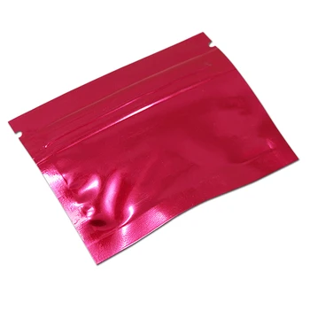Червен 100шт Zip-Lock фолио, торби Resealable чанта за съхранение на хранителни продукти светкавица алуминиева чанта кафе на прах, подправки опаковка миризма доказателство чанти