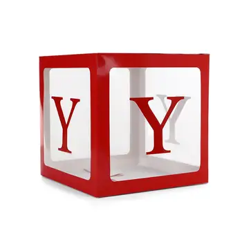 Червен Куб прозрачни кутии радост сватбена зала декорация на партията коледна украса скоростна писмо прозрачни кутии рожден ден