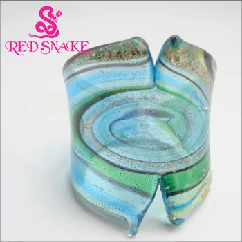 Червена змия мода пръстен ръчно изработени синьо с Туманностью шаблон за рязане функция технологии муранско стъкло Пръстен