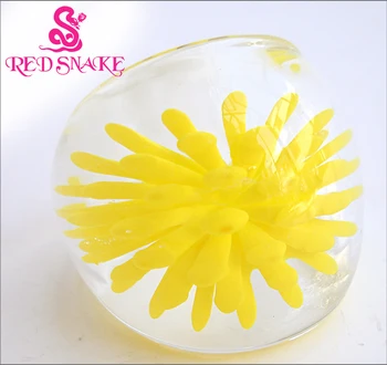 Червената Змия мода пръстен ръчно изработени от жълто канарче с цвете полупрозрачни пръстени от муранско стъкло