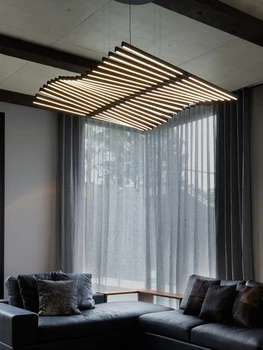 Черен led трапезария полилей Nordic living Dimmable light модерен минималистичен дизайнерски полилей офис висящи лампи