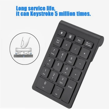 Черна клавиатура 22 клавишите MIni Numpad Bluetooth цифрова клавиатура поддръжка на Windows и iOS и Android System Brand New