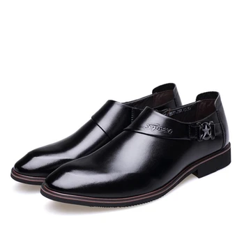 Черна рокля кожени мокасини Мъжки обувки елегантна Бизнес обувки за мъже, мода ръчно изработени кожени обувки, мъжки официални Chaussure Оксфорд