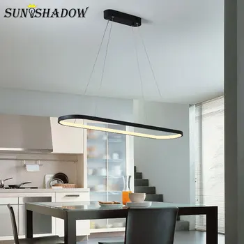 Черно-бял модерен led окачен лампа 110V 220V окачен лампа за спални хол трапезария кухня вътрешно осветление