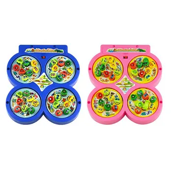 Четири диск 1 комплект мода цветни детски образователни играчки риба пластмасови магнитни риболовни играчки набор от игри детски подаръци за децата на открито