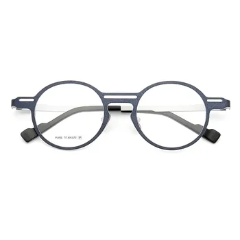 Чиста Титановая Рамки За Очила, Най-Новите Кръгли Рамки За Очила На Мъже, Жени Оптични Предписани Очила, Прозрачни Лещи Унисекс