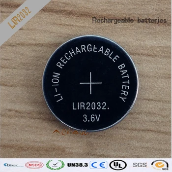 Чисто нов! 10 бр. / лот LIR2032 3.6 V Li-on акумулаторна бутон монета мобилен батерията може да замени CR2032 за часа