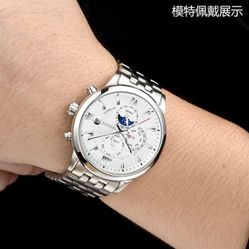 Швейцария Nesun часовници мъжки луксозна марка автоматични механични часовници Сапфир relogio masculino фаза на Луната водоустойчив N9027-6
