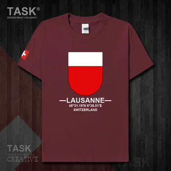 Швейцария Лозана Международен туристически град култура лого за спомен мъжки спортни мода дизайн на тениска памук tee 20