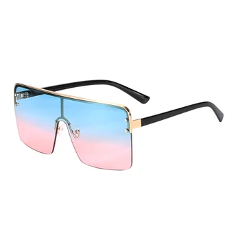 Шон големи половината рамка слънчеви очила дамски модни кв. градиентных нюанси мъжете UV400