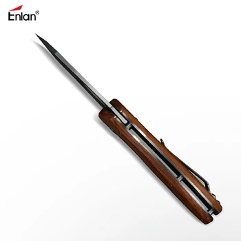 ЭНЛАН F1 джобен нож стомана 8Cr13mov, тактически ловни ножове за оцеляване спасителна нож подарък EDC инструмент с дървена дръжка