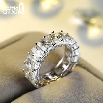Эффи Кралица любовник обещание пръстен с кубическим цирконием Crystal silver-цвят Дамски пръстен годежен пръстен годежен бижута HOR146