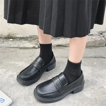 Японската Студентски обувки момиче момиче Лолита обувки JK Пригородная униформи обувки, мокасини Ежедневни обувки Мери Джейн платформа за сладък Harajuku
