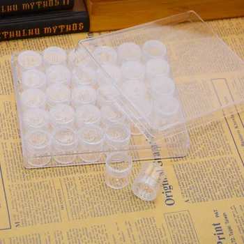 Ясни пластмаса контейнер за съхранение на зърно комплект с 30 Опарниками за съхранение на части от картина на Диаманта скоростна спомагателното оборудване на прозрачни бутилки