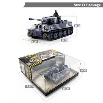 1/72 Rc Mini Tank Model Germany Тигър Battle Tank War Имитация На Звука Дистанционно Управление На Автомобил Армейски Автомобил Деца Електронни Автомобили