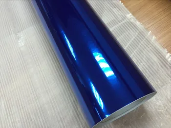 10/20/30/40/50x152cm син хром филмът винил огледало хромирани фолио, стикер с въздушен мехур на безплатен хромирани фолио за автомобили обвивка на капака