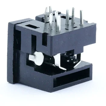 10 бр. / лот 6 Pin Mini-DIN женски конектор прав ъгъл / 90 градуса на ПХБ Panel Mount 6 Pin DIN Mini Jack Socket шаси терминали