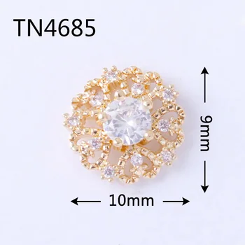 10 бр./лот TN4685 любовта цвете сплав Циркон маникюр кристали бижута от кристал ноктите аксесоари за доставка декорация за окачване