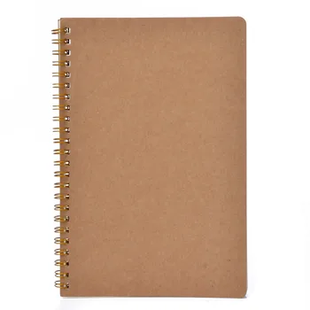 100 страници A5 пунктирана окото спирала Тетрадка дневник картон кафява корица красива хартия за дневник за планиране на дейности подпис