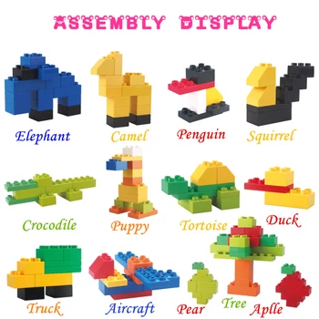 102pcs Building Blocks Set Сам Duploed Big Size Building Blocks Bricks Set City With Creative Educational Toys for Children Gift