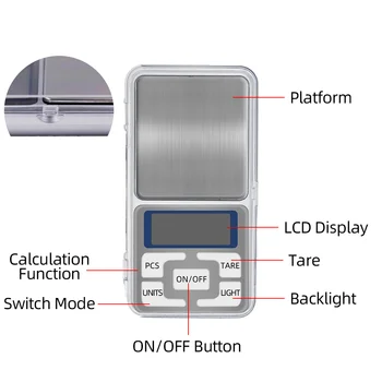 15 бр./много висока точност 500 g 0,1 g електронни везни джобни цифрови бижута Diomand баланс с търговците на предавателна