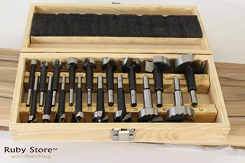 17 бр Форстнер бита Професионален комплект в дървена кутия, метричен набор от