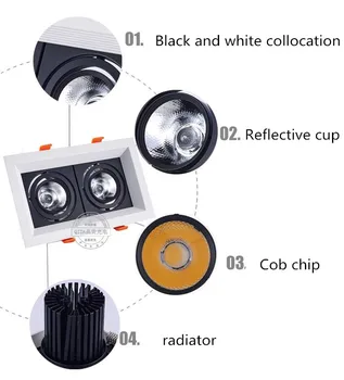 1Pcs енергоспестяващ 10W 20w AC110V-220V LED cob dimmable тавана лампа, за вграждане LED Spot light LED за осветление дома CE/ROHS