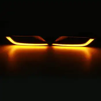 2 елемента ABS LED 12V бял кехлибар 2 цвят на светлината DRL дневни светлини лампа за Ford Ranger Wildtrak T6 MK2 2016-2018