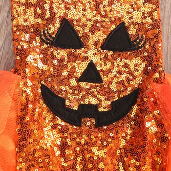 2 елемента Хелоуин костюми Baby Girl облекло печатни пайети Halter гащеризон пакетче рокля + шарени чорапи, комплекти Baby Festival костюм