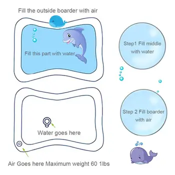 2018 Creative Baby Inflatable Patted Pad Baby Inflatable Water Cushion Prostrate Water Cushion Pat Pad The Fun Water Play Mat