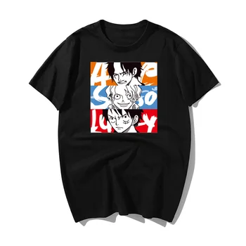 2020 New One Piece T Shirt Men Monkey D Luffy тениски мъжки летни с къс ръкав памук аниме Niki Ace Law тениска Tee