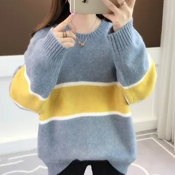 2020 есен и зима нов дамски пуловер плюс размера на дамска мода корейски стил безплатно колеж стил на Всички мач пуловер 11623